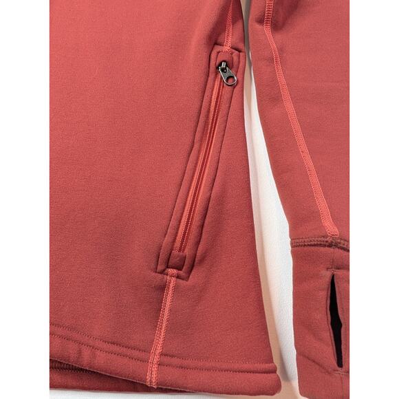Houdini Power Fleece Hoodie Womens Large Brick Red Thumb Hole Sleeve Full Zipper - Picture 4 of 15